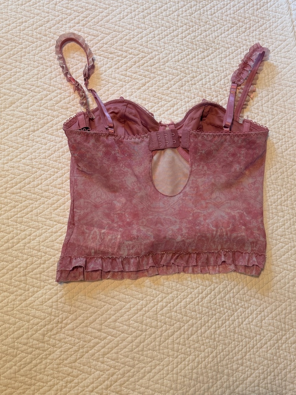 Edikted Mauve Ruffle Camisole Tank and Ruffled Shorts Set - Picture 3 of 6